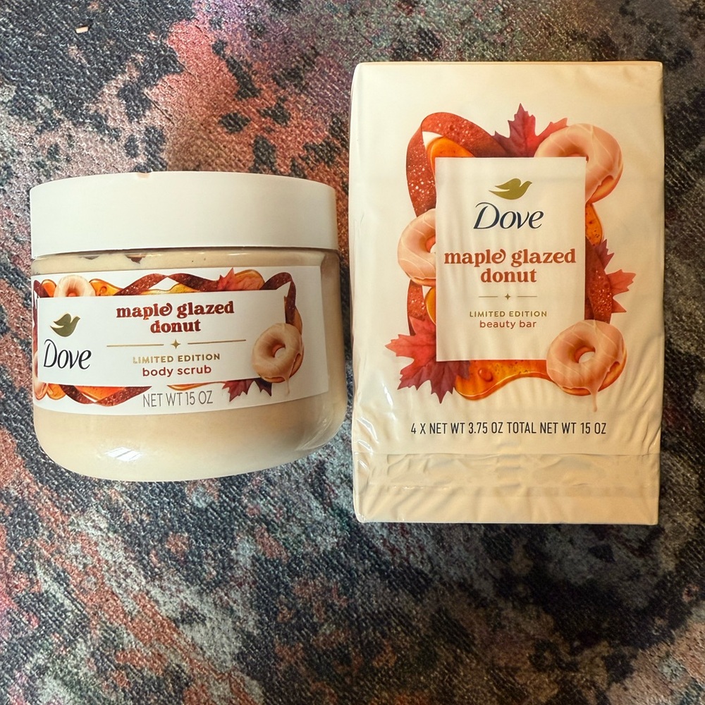 Dove Maple Glazed Donut Body Scrub and Bar‎ Soap 4 pk